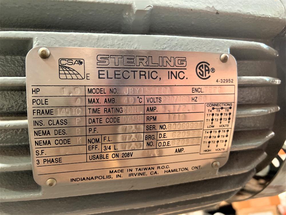 Sterling Electric Variable Speed Drive 38.44 Ratio W/ 1.5HP Motor JBY154FCA